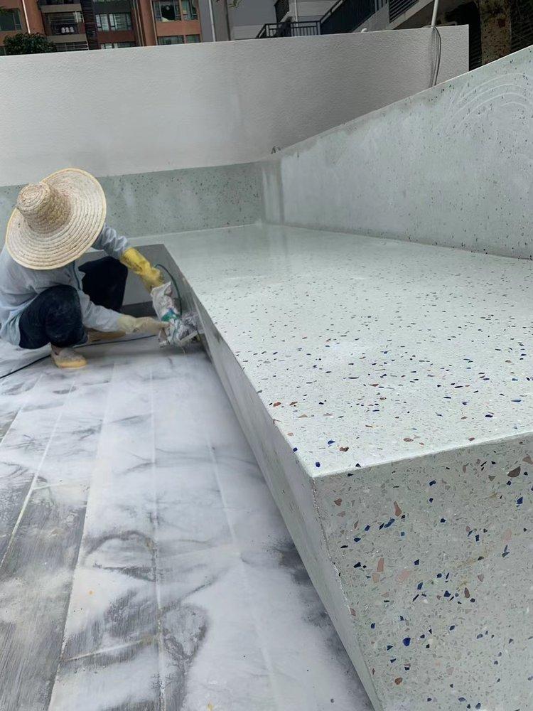 承接景区创意水磨石凳制品的施工设计维护